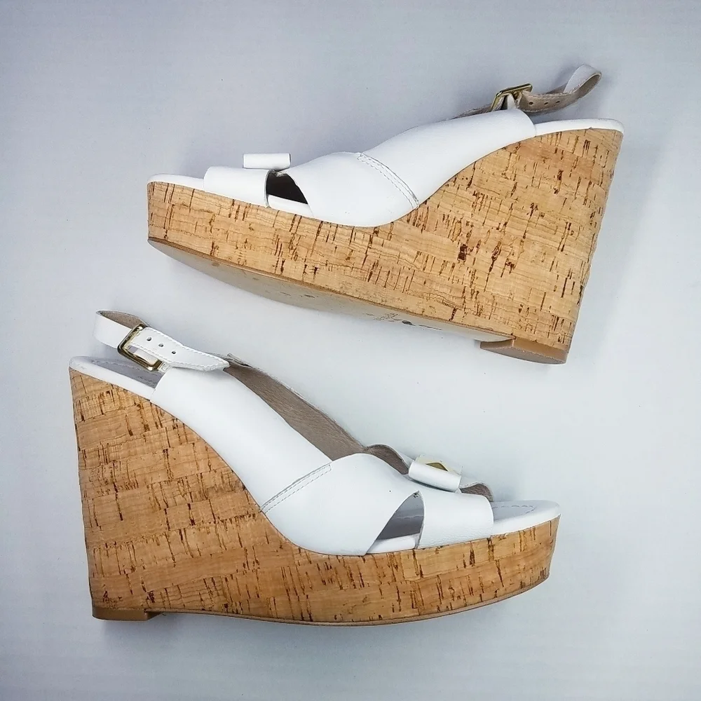 🌸 Kate Spade | White Wedge Espadrilles 9‎